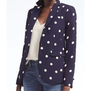 NWT Banana Republic Navy Polka Dot Blazer